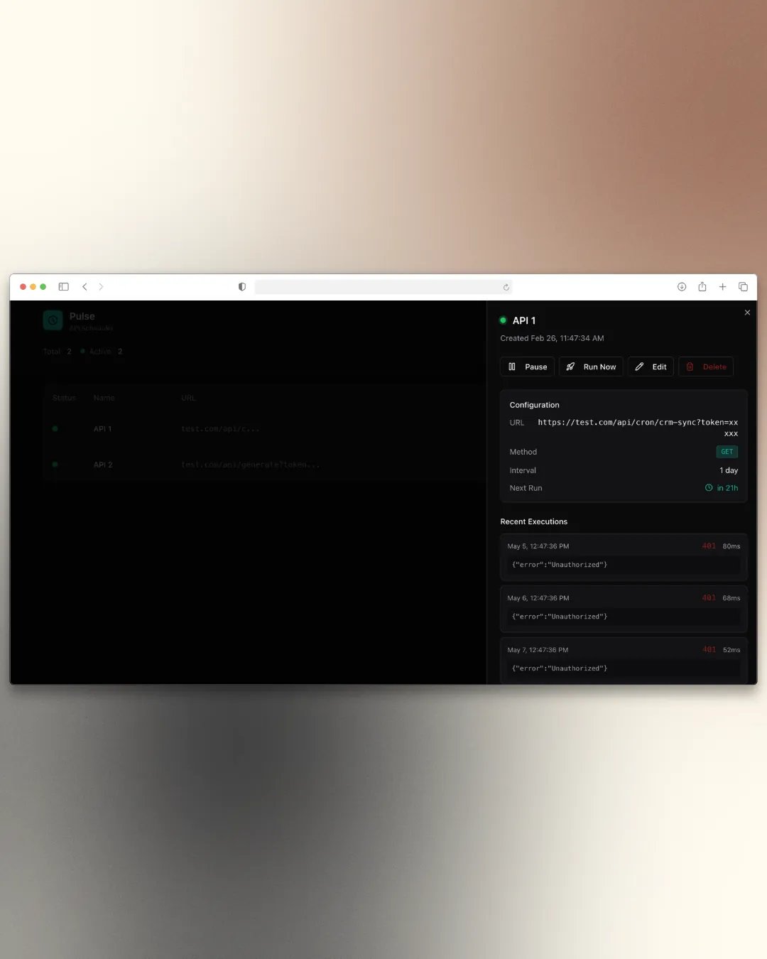 API scheduler