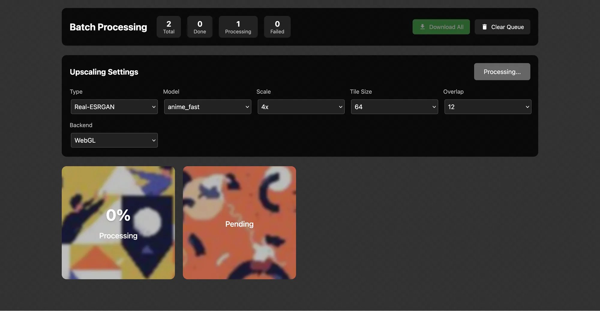 Image upscale app